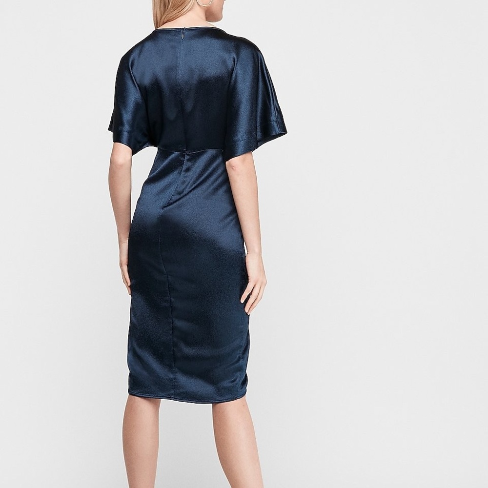NWT Navy Satin Express Dress - Picture 3 of 3